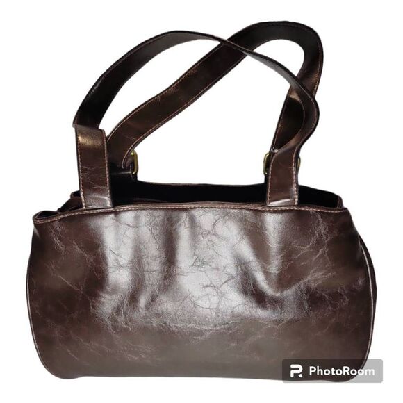 Simple Vintage Vegan Leather Brown Bag - Picture 2 of 11